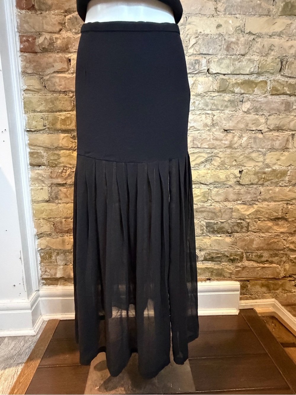 Black Maxi Pleated Skirt - Women